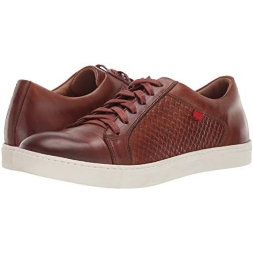 Marc Joseph New York Leather Woven Sneakers Mens 9 Burgundy Brown MJ658032-COG